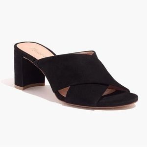 Madewell The Greer Mule Sandal in Black Suede 
Size 8